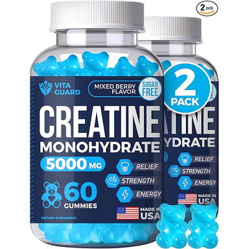 5000mg Creatine Monohydrate Gummies Formula for Men and Women Ultimate Muscle Builder, Energy Booster & Pre-Workout Supplement (2 Pack)