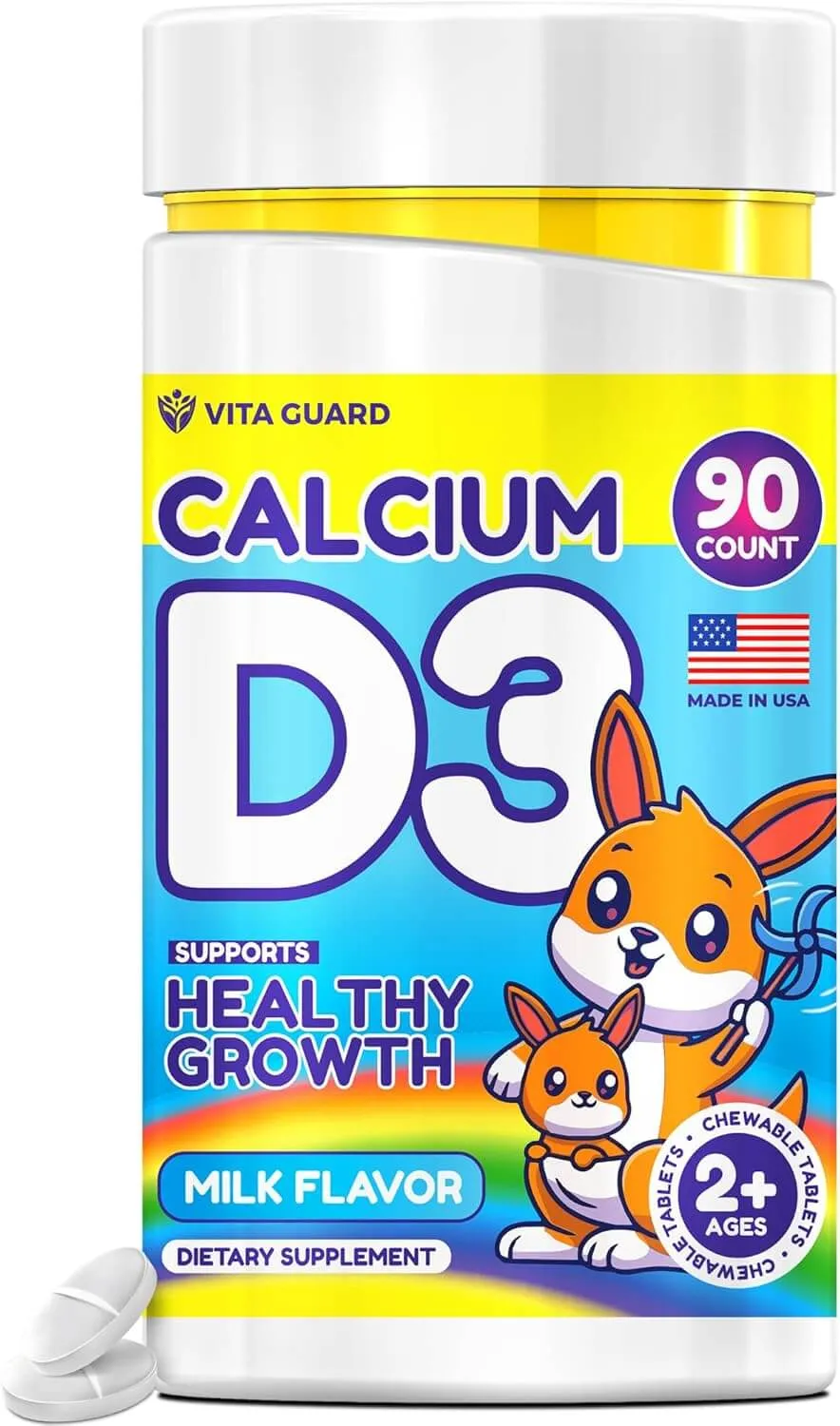 Calcium with Vitamin D3 Chewable Tablets for Kids — Milk Flavor — view 2