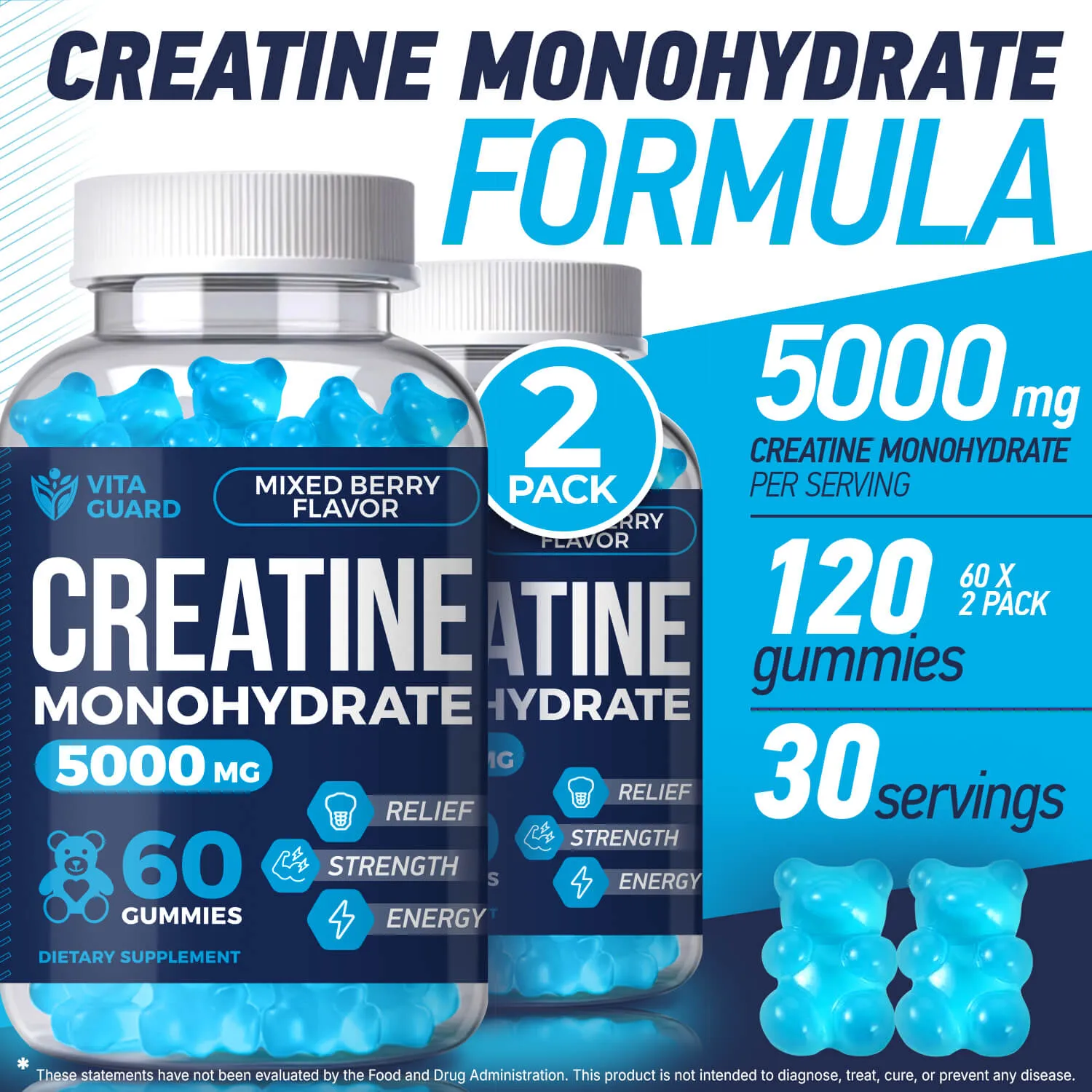 Creatine Monohydrate Gummies 5000mg — Mixed Berry — view 3