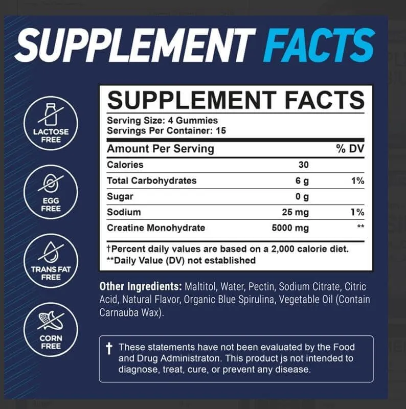 Creatine Monohydrate Gummies 5000mg — Mixed Berry — view 4