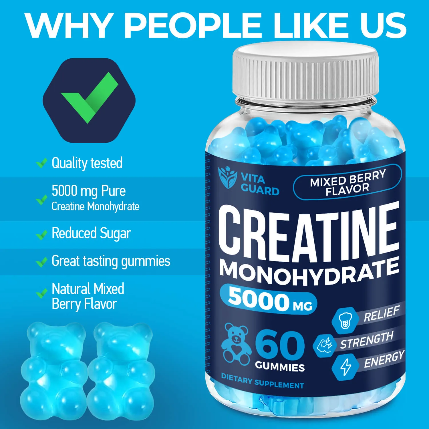 Creatine Monohydrate Gummies 5000mg — Mixed Berry — view 5