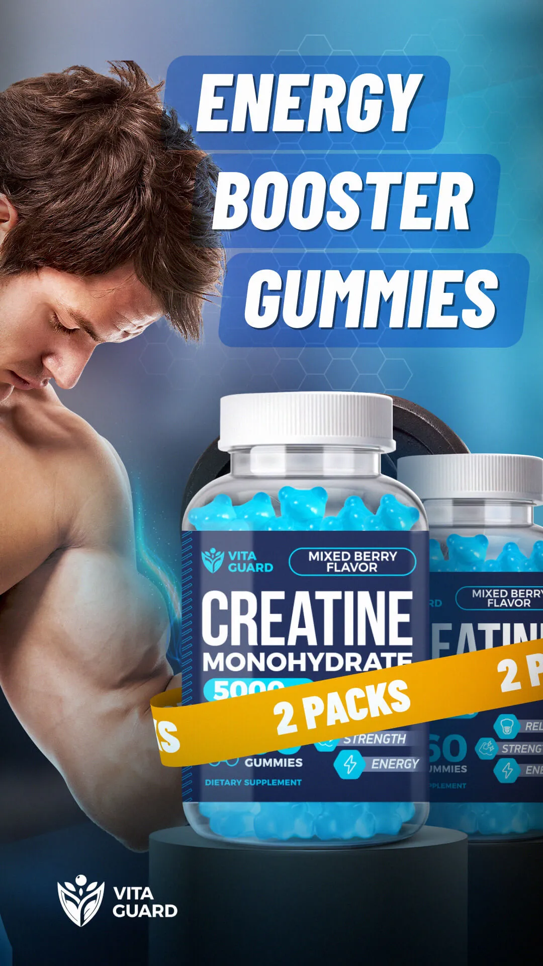 Creatine Monohydrate Gummies 5000mg — Mixed Berry — video preview 9