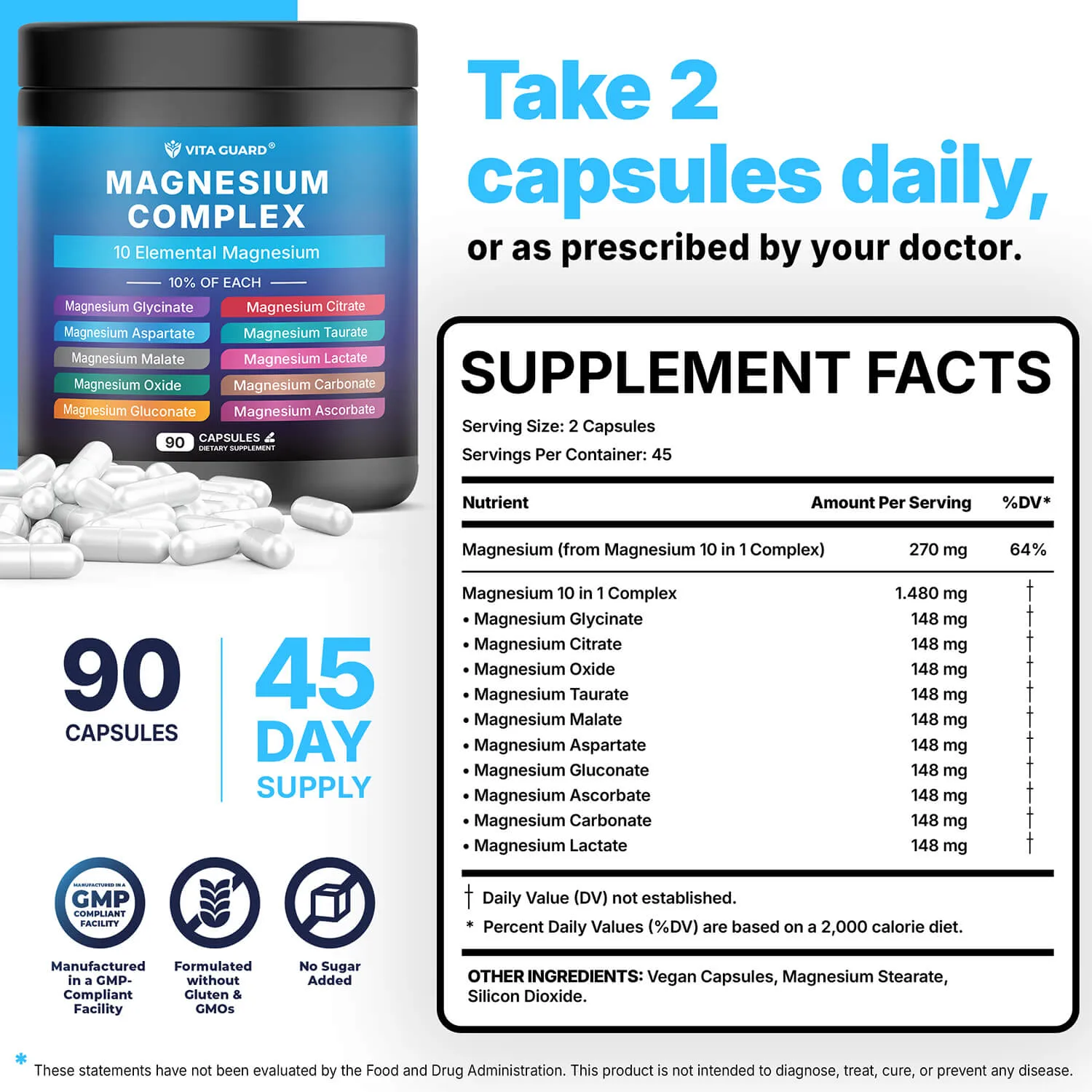 Magnesium Complex 1480mg — 10-in-1 Capsules — view 4