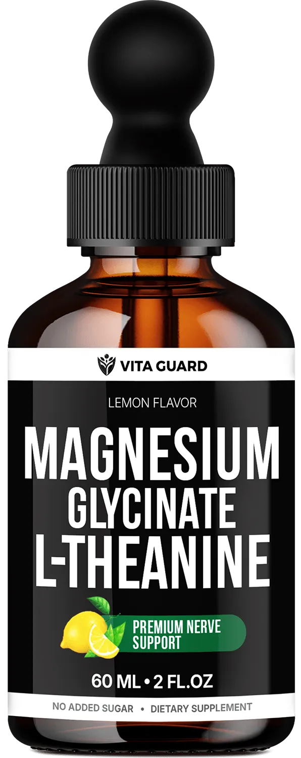 Magnesium Glycinate 500mg + L-Theanine 200mg Liquid Drops — Lemon