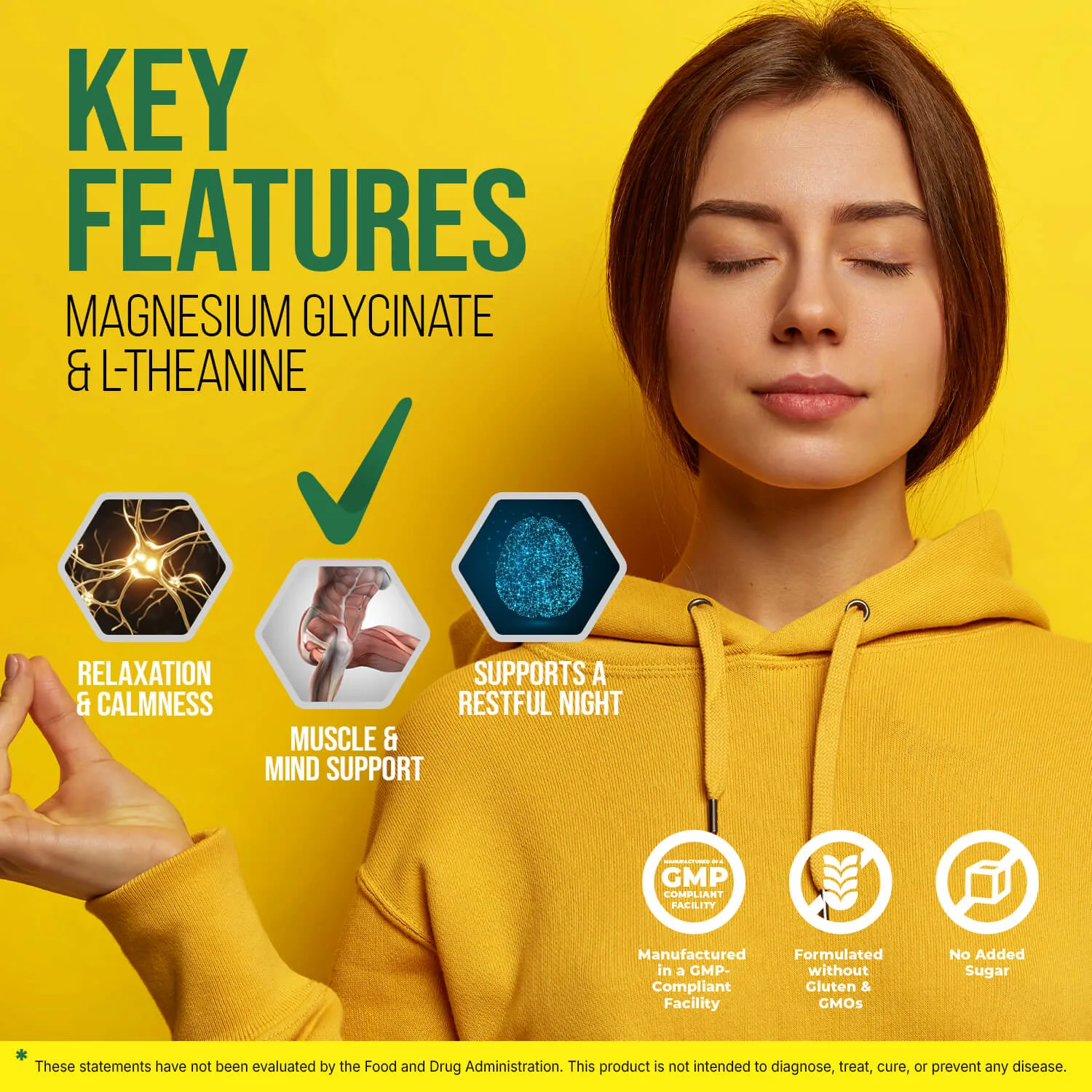 Magnesium Glycinate 500mg + L-Theanine 200mg Liquid Drops — Lemon — view 7
