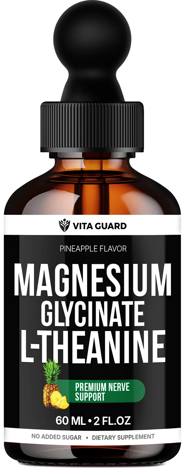 Magnesium Glycinate 500mg + L-Theanine 200mg Liquid Drops — Pineapple