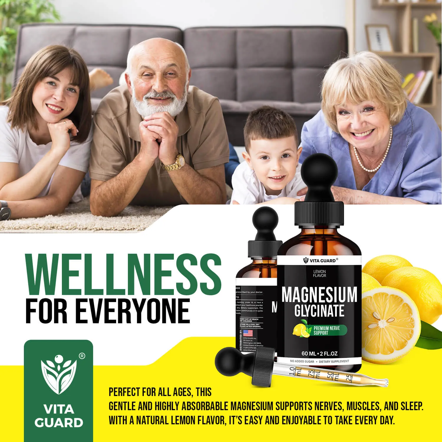 Magnesium Glycinate 500mg Liquid Drops — Lemon — view 9