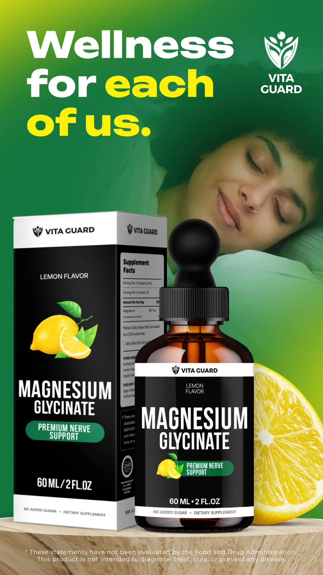 Magnesium Glycinate 500mg Liquid Drops — Lemon — video preview 10