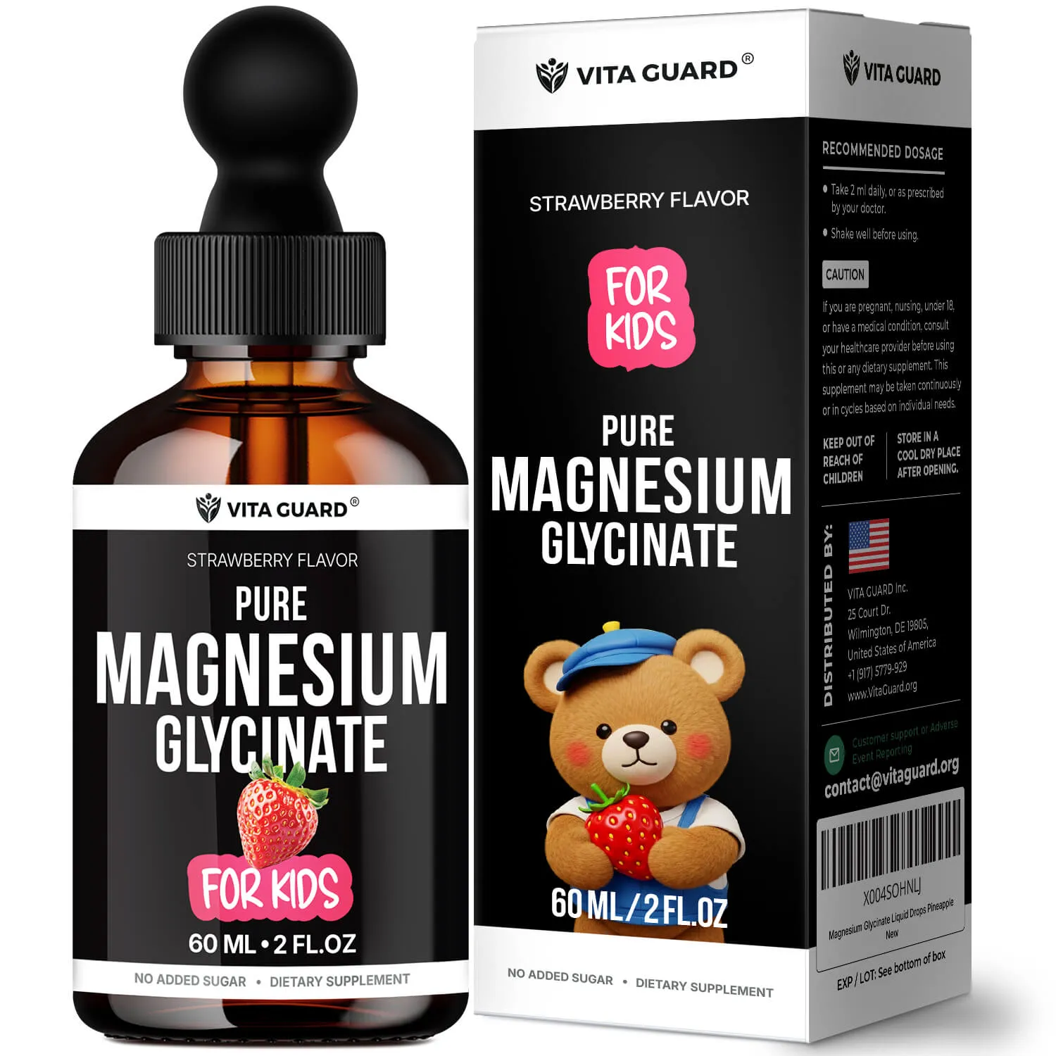 Magnesium Glycinate Liquid Drops for Kids — Strawberry — view 2