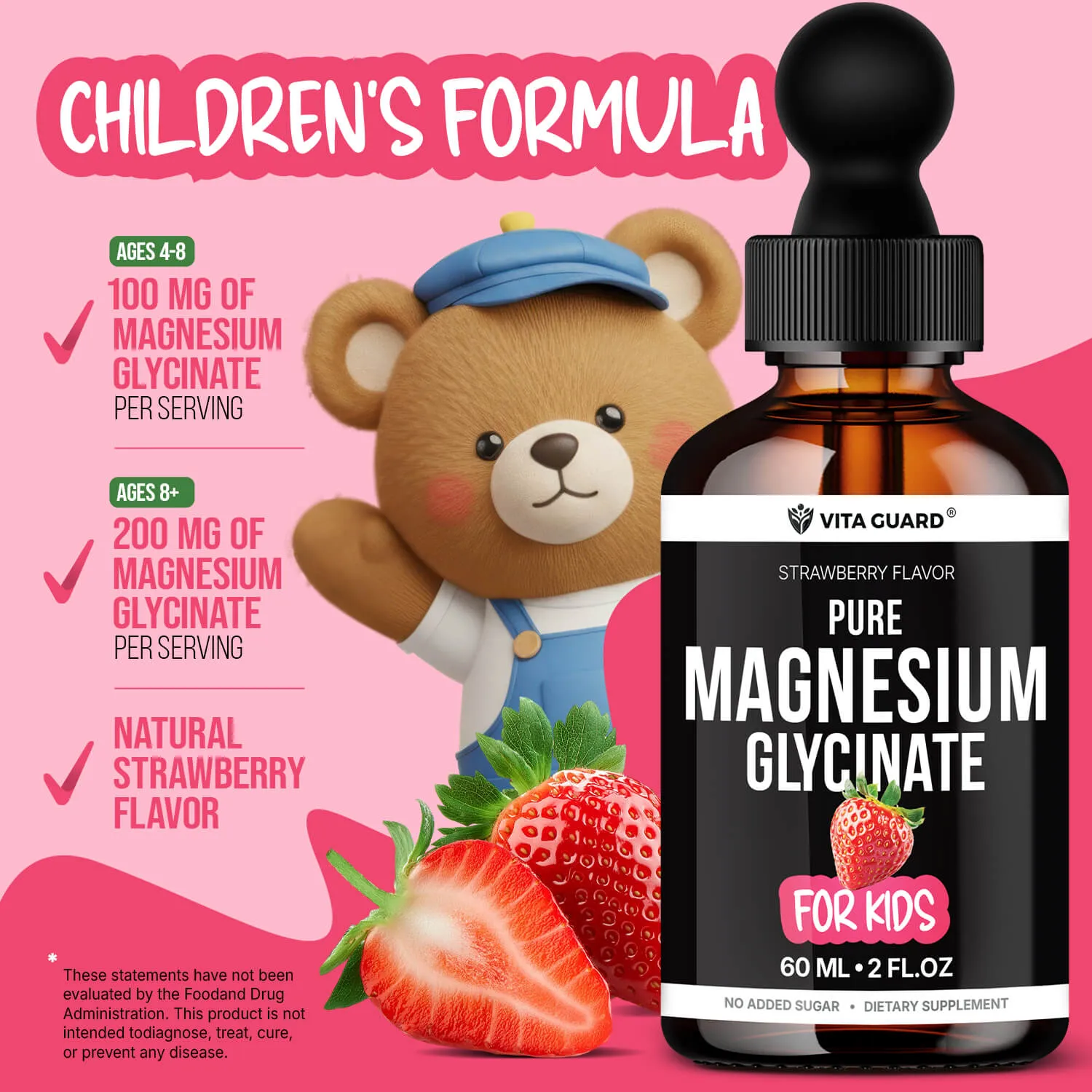 Magnesium Glycinate Liquid Drops for Kids — Strawberry — view 6