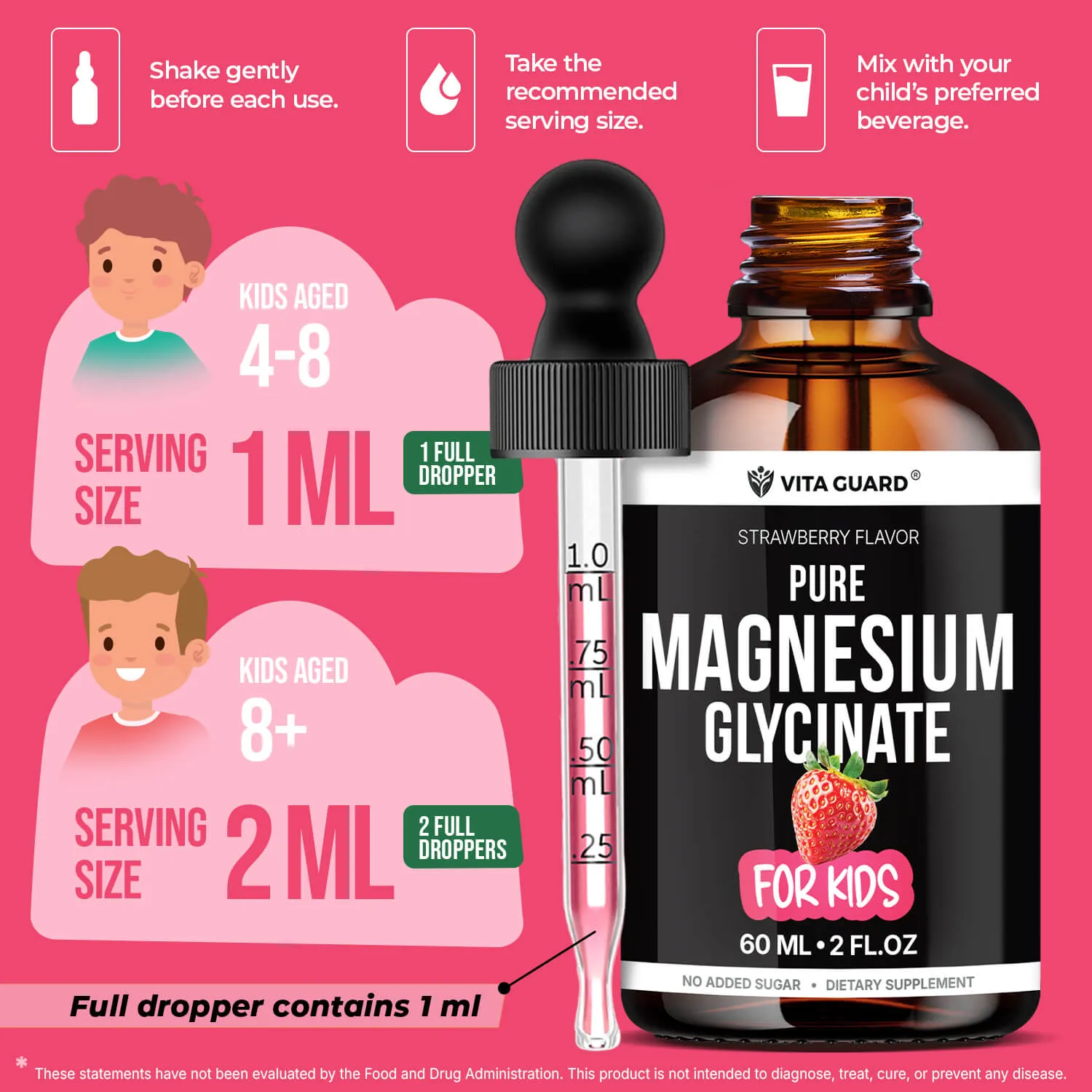 Magnesium Glycinate Liquid Drops for Kids — Strawberry — view 7