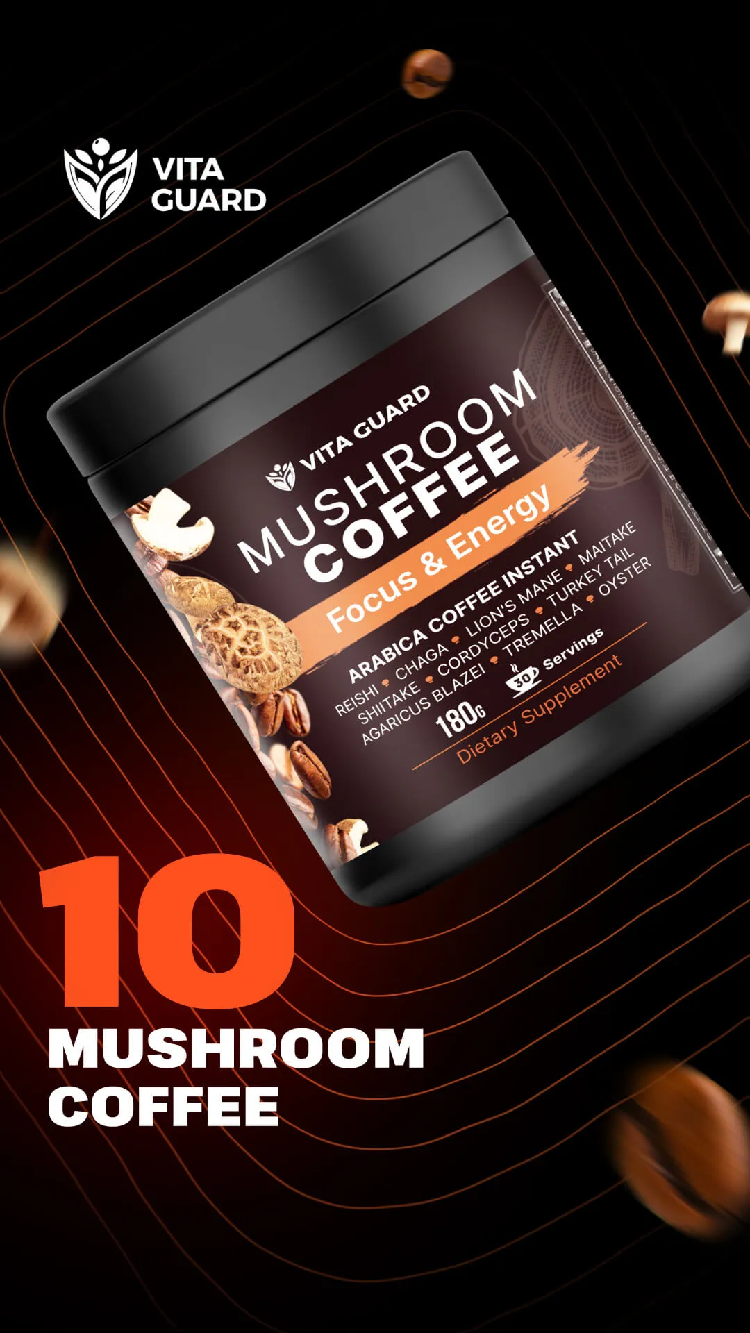 10-in-1 Mushroom Coffee Instant Blend — video preview 9