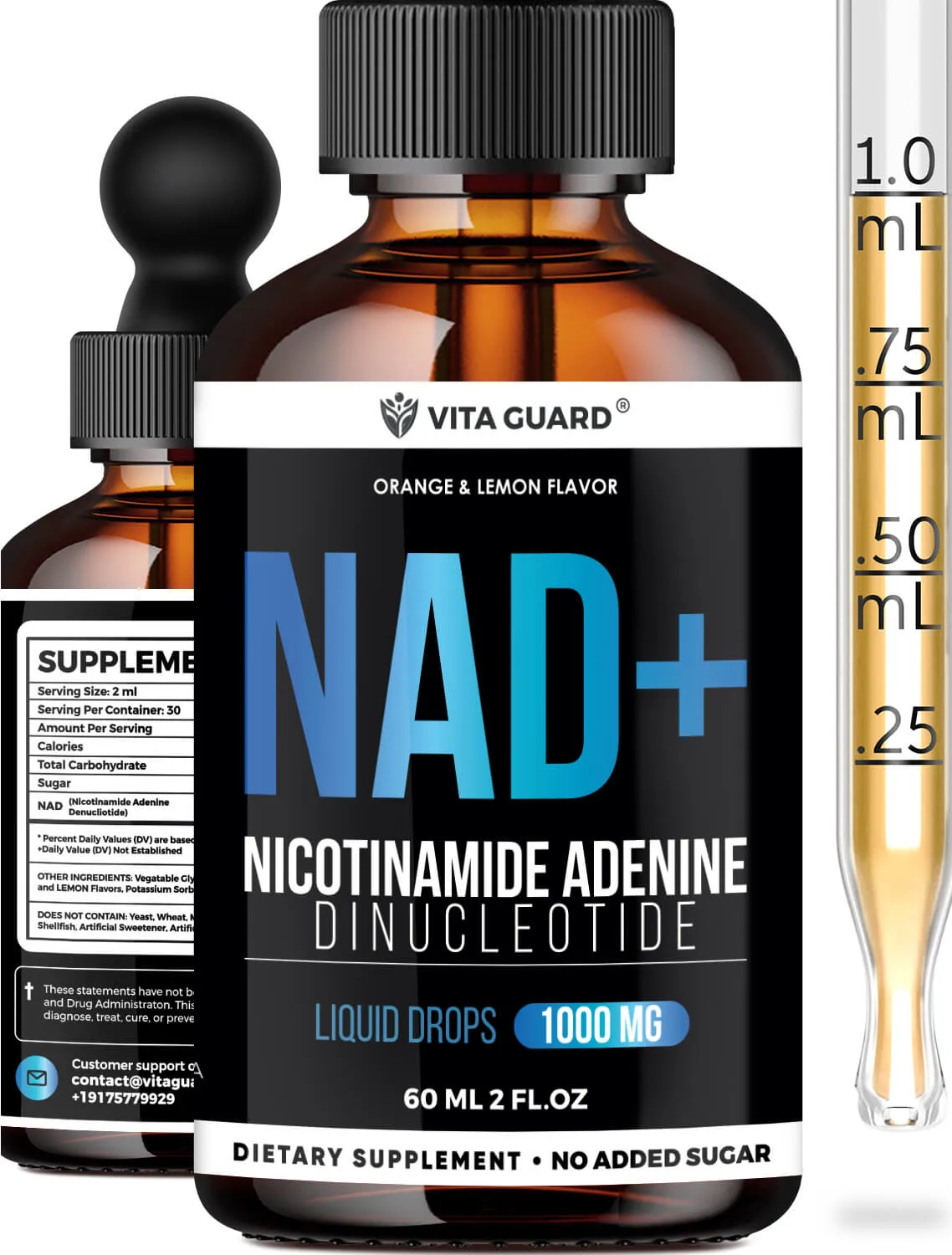 Pure NAD+ 1000mg Liquid Drops — Orange & Lemon — view 2