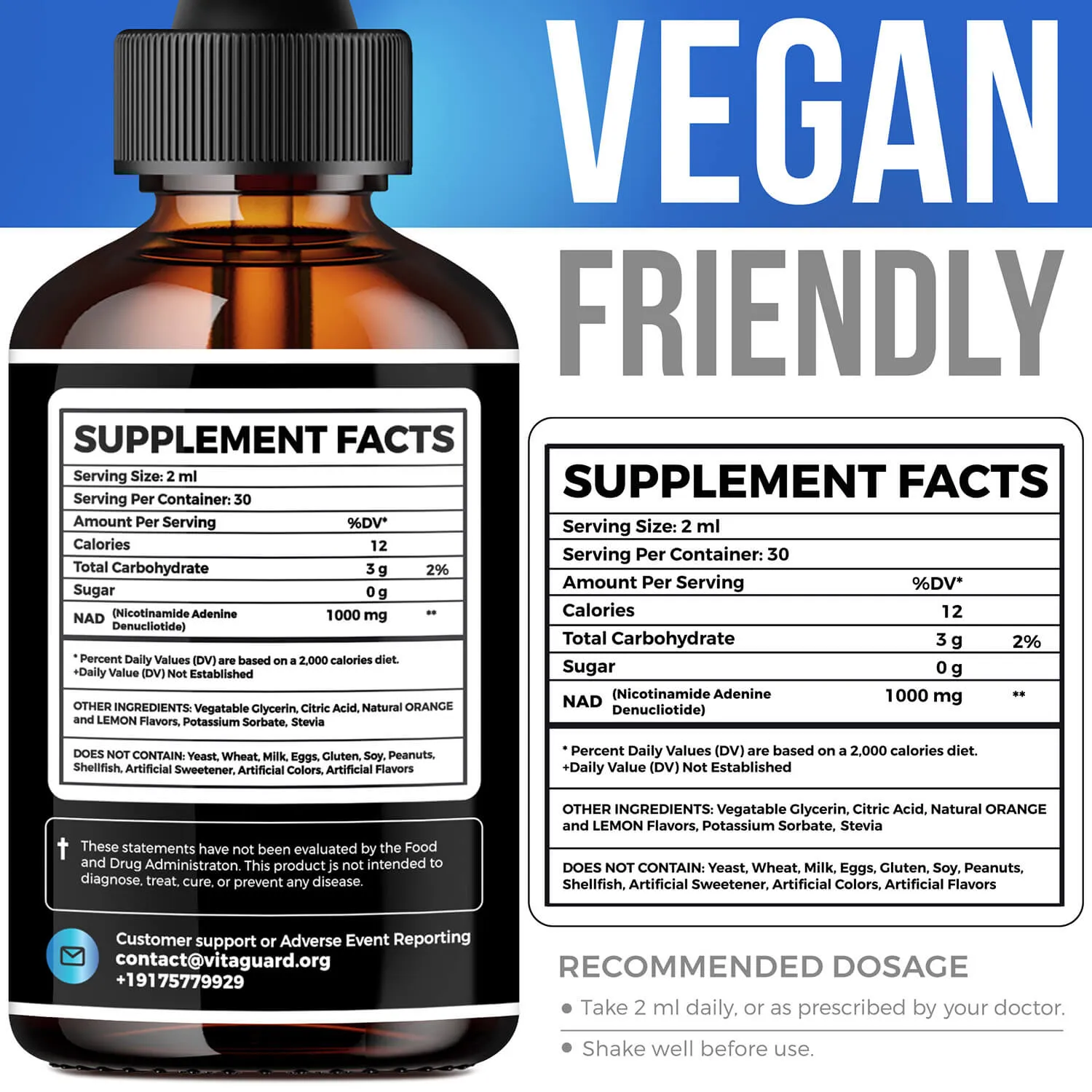 Pure NAD+ 1000mg Liquid Drops — Orange & Lemon — view 4