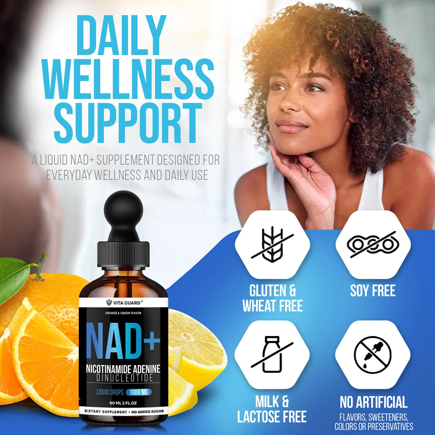 Pure NAD+ 1000mg Liquid Drops — Orange & Lemon — view 6