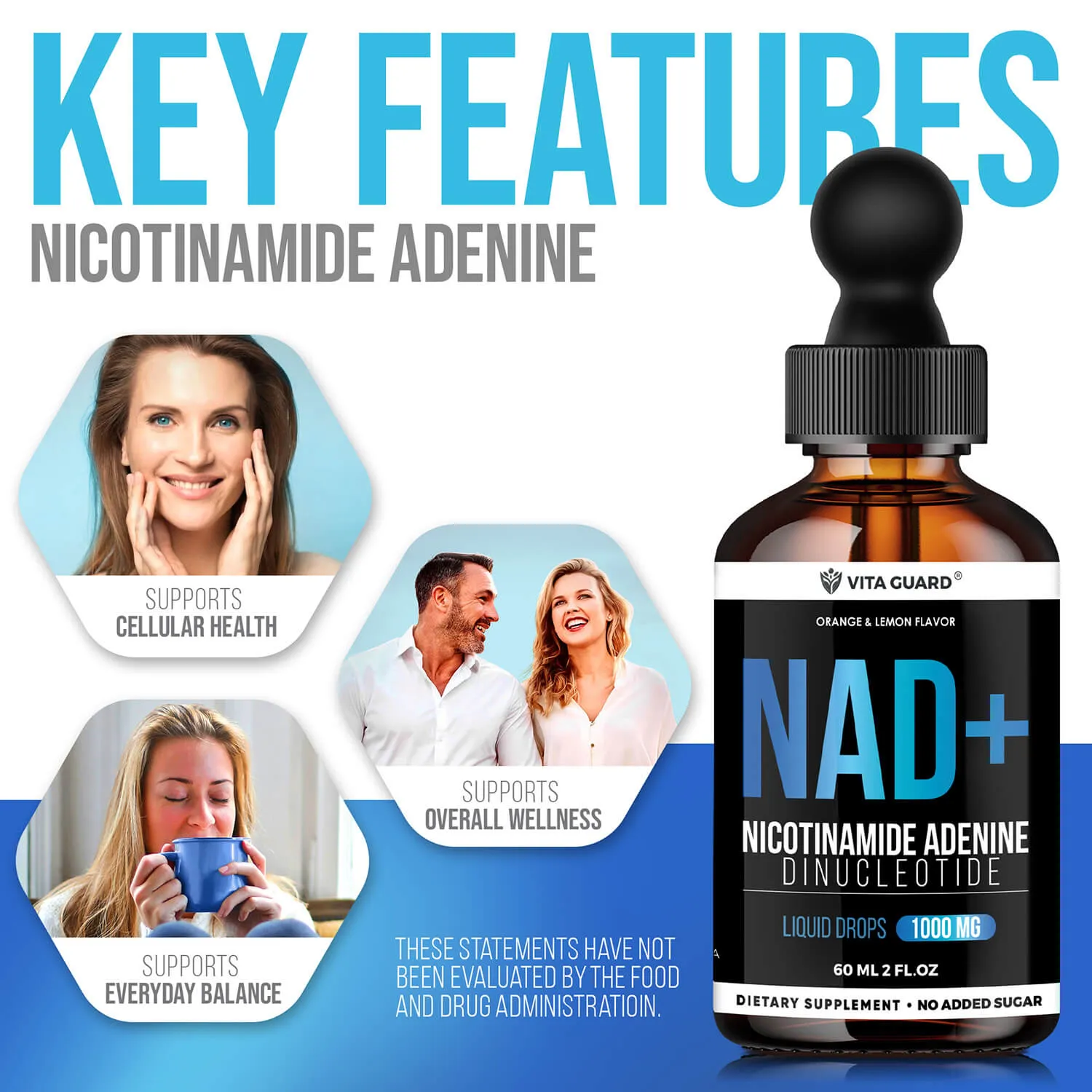 Pure NAD+ 1000mg Liquid Drops — Orange & Lemon — view 7