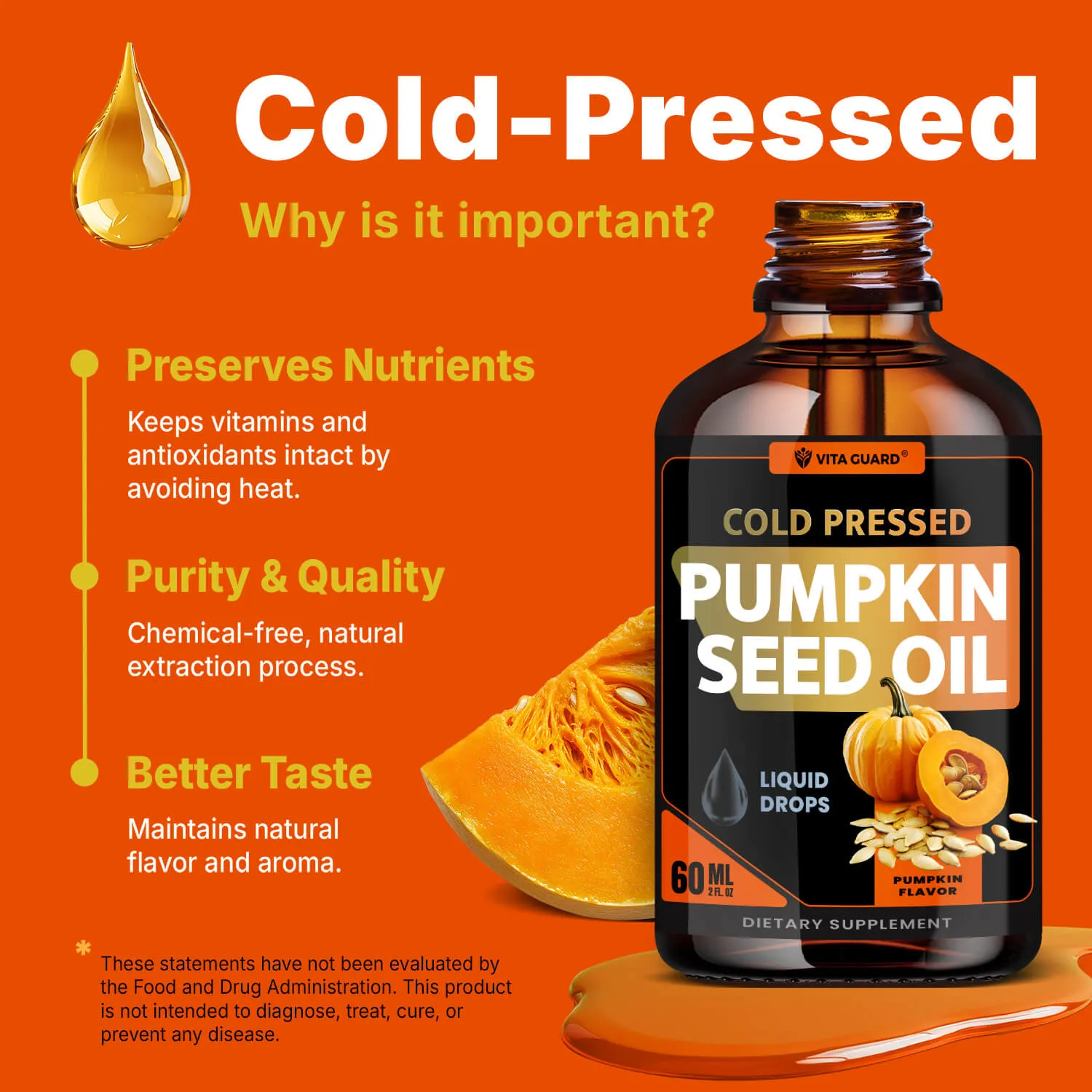 Cold-Pressed Pumpkin Seed Oil 2000mg Liquid Drops — view 6