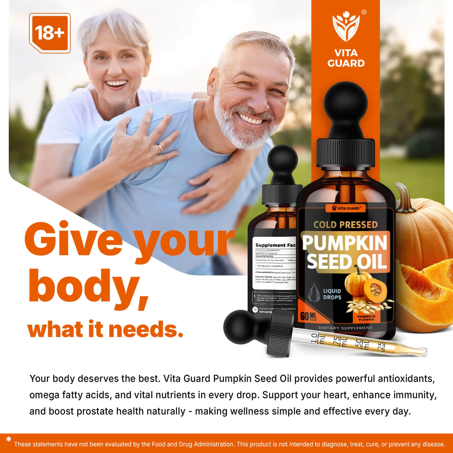 Cold-Pressed Pumpkin Seed Oil 2000mg Liquid Drops — view 9