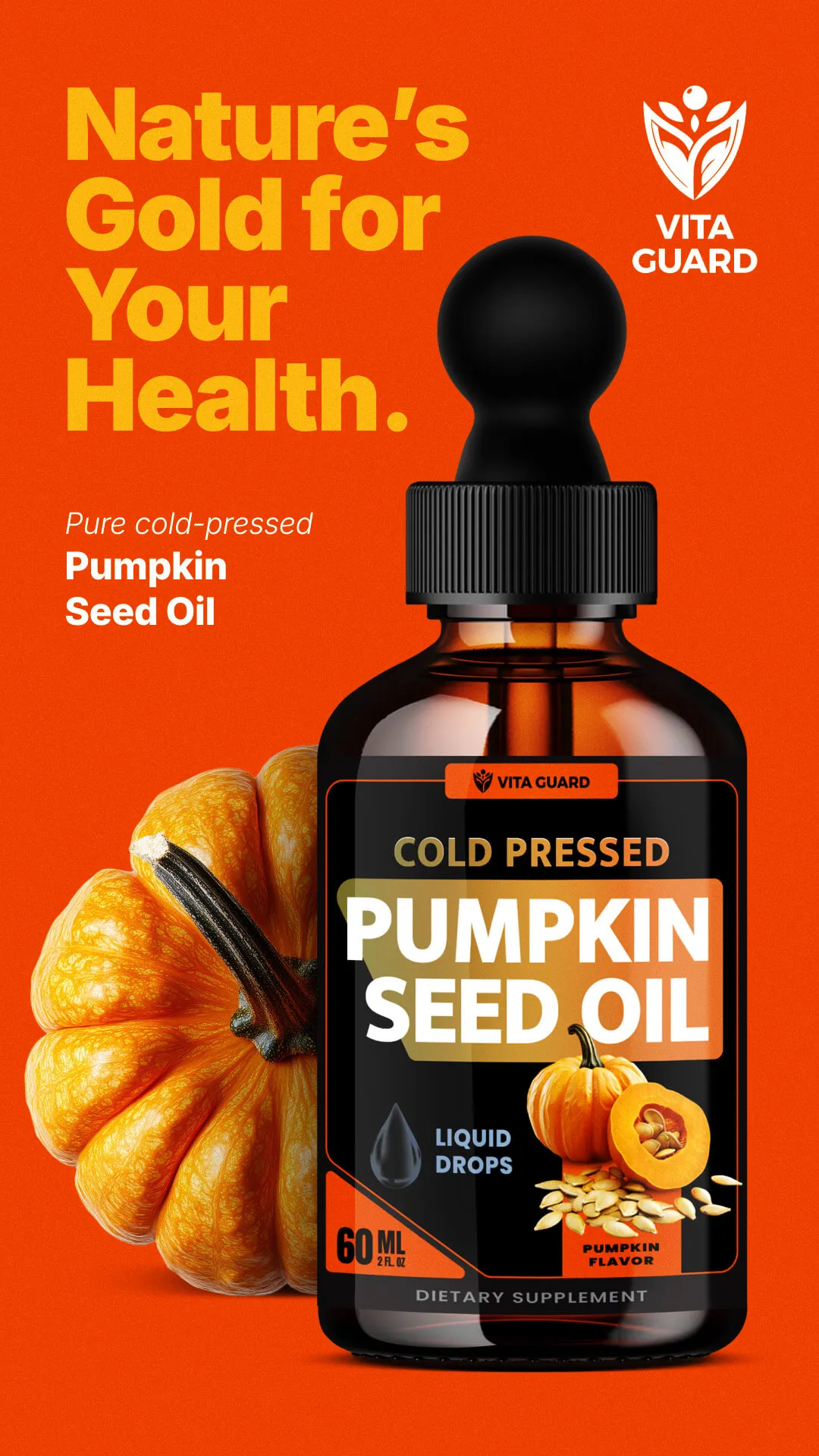 Cold-Pressed Pumpkin Seed Oil 2000mg Liquid Drops — video preview 11