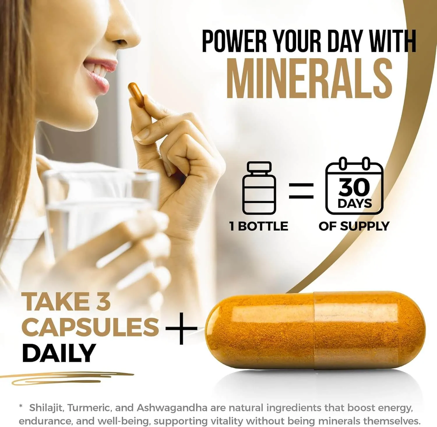 Himalayan Shilajit + Ashwagandha + Turmeric Capsules — with Black Pepper — view 4