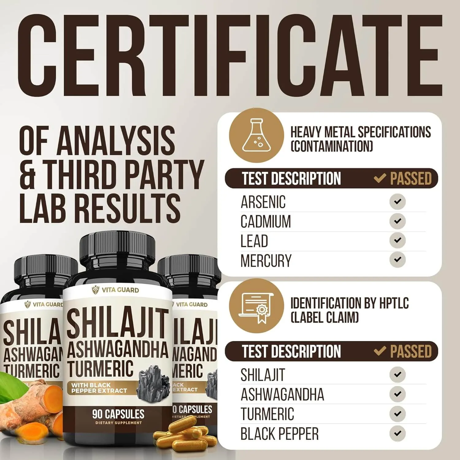Himalayan Shilajit + Ashwagandha + Turmeric Capsules — with Black Pepper — view 5