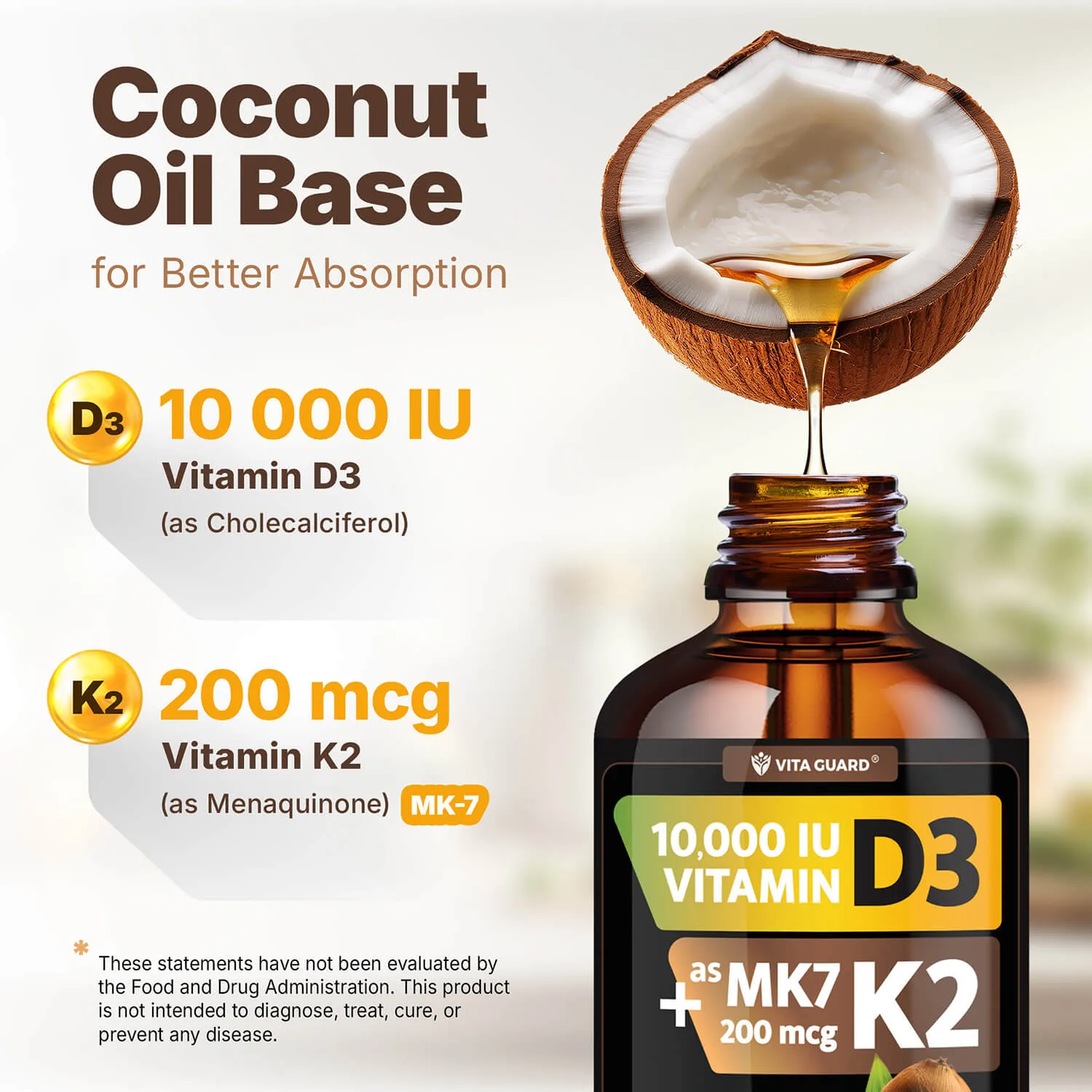 Vitamin D3 10,000 IU + K2 200mcg Liquid Drops — Twin Pack — view 5