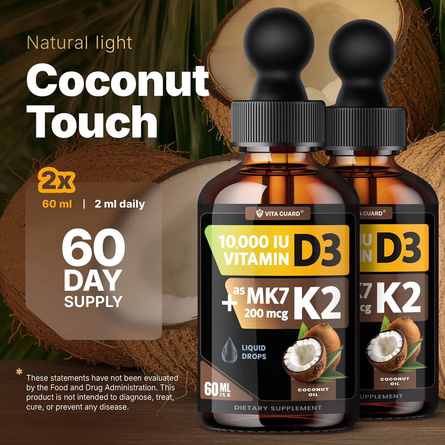 Vitamin D3 10,000 IU + K2 200mcg Liquid Drops — Twin Pack — view 6