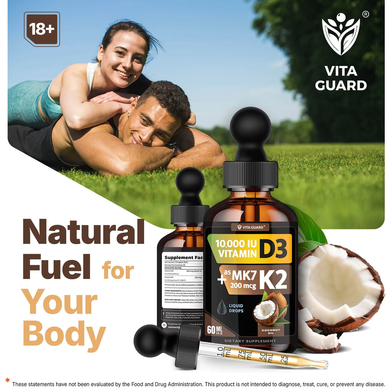 Vitamin D3 10,000 IU + K2 200mcg Liquid Drops — Twin Pack — view 9