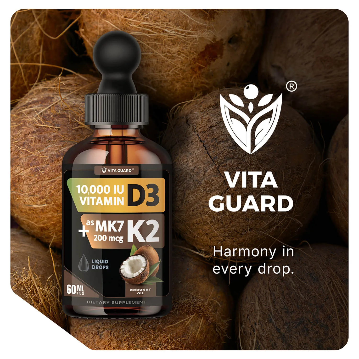 Vitamin D3 10,000 IU + K2 200mcg Liquid Drops — Twin Pack — view 10