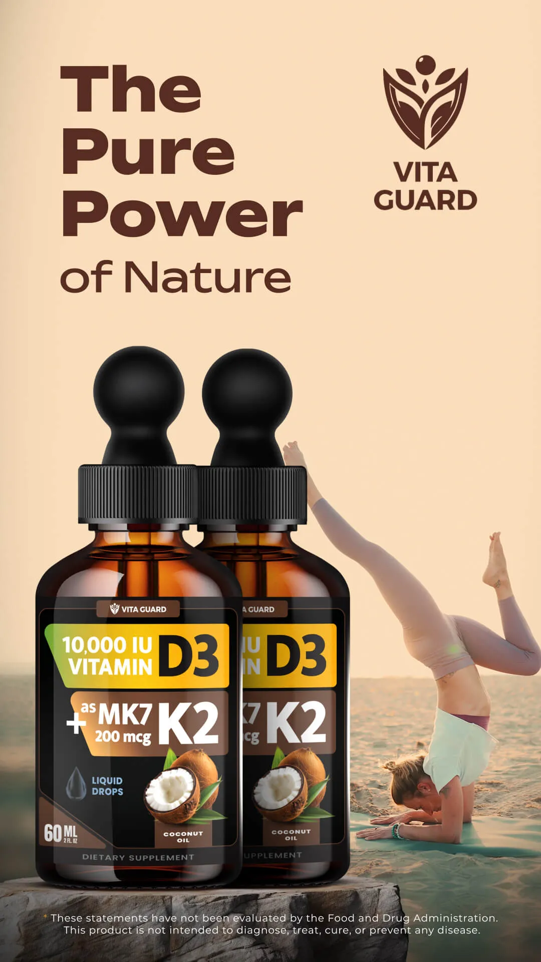 Vitamin D3 10,000 IU + K2 200mcg Liquid Drops — Twin Pack — video preview 11