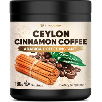 Ceylon Cinnamon Coffee – 60 Servings – Premium Gourmet Blend with Non-GMO Beans – Supports Heart Health & Digestion – Antioxidant-Rich, Naturally Sweet, Low-Acid Coffee for Energy & Metabolism Boost