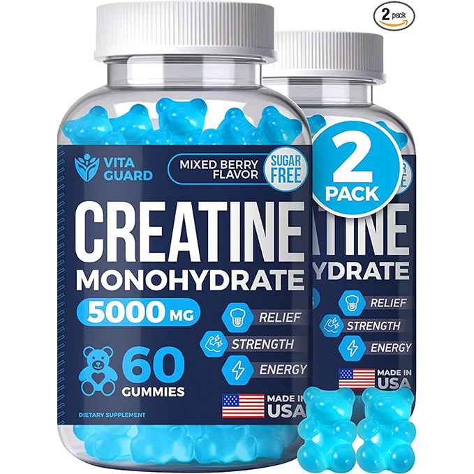 5000mg Creatine Monohydrate Gummies Formula for Men and Women Ultimate Muscle Builder, Energy Booster & Pre-Workout Supplement (2 Pack)